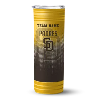 customized san diego padres swirl texture brown skinny tumbler best selling.webp