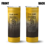 customized san diego padres swirl texture brown skinny tumbler best selling.webp