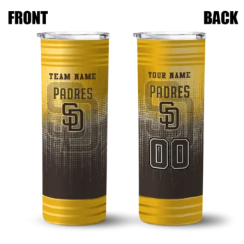 customized san diego padres swirl texture brown skinny tumbler fashion forward.webp