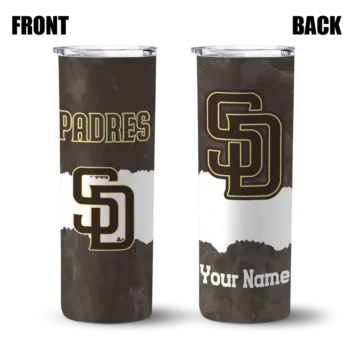 customized san diego padres torn band brown white skinny tumbler fashion forward.webp