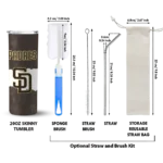 customized san diego padres torn band brown white skinny tumbler best selling.webp