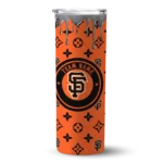 customized san francisco giants camo streak orange skinny tumbler best selling.webp