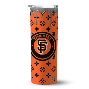 customized san francisco giants camo streak orange skinny tumbler best selling.webp