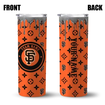 customized san francisco giants camo streak orange skinny tumbler fashion forward.webp