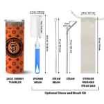 customized san francisco giants camo streak orange skinny tumbler best selling.webp