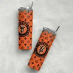 customized san francisco giants camo streak orange skinny tumbler best selling.webp