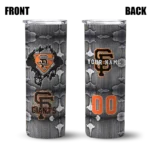 customized san francisco giants chevron v orange gray skinny tumbler best selling.webp