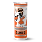 customized san francisco giants snoopy dog orange white skinny tumbler best selling.webp