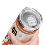 customized san francisco giants snoopy dog orange white skinny tumbler best selling.webp