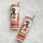 customized san francisco giants snoopy dog orange white skinny tumbler best selling.webp
