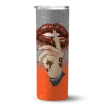 customized san francisco giants sparkle lips orange skinny tumbler best selling.webp
