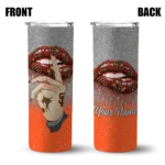 customized san francisco giants sparkle lips orange skinny tumbler best selling.webp