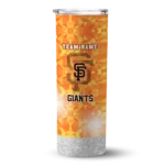 customized san francisco giants starburst tiles orange skinny tumbler best selling.webp