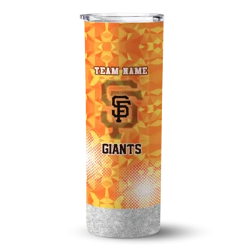 customized san francisco giants starburst tiles orange skinny tumbler best selling.webp