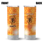 customized san francisco giants starburst tiles orange skinny tumbler best selling.webp