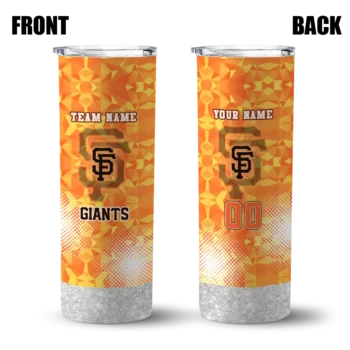 customized san francisco giants starburst tiles orange skinny tumbler fashion forward.webp
