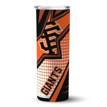 customized san francisco giants web stripes orange white skinny tumbler best selling.webp