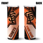 customized san francisco giants web stripes orange white skinny tumbler best selling.webp