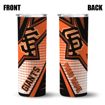 customized san francisco giants web stripes orange white skinny tumbler fashion forward.webp