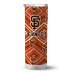 customized san francisco giants zipper leopard orange skinny tumbler best selling.webp
