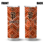 customized san francisco giants zipper leopard orange skinny tumbler best selling.webp