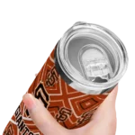 customized san francisco giants zipper leopard orange skinny tumbler best selling.webp