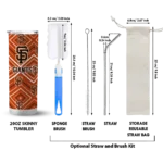 customized san francisco giants zipper leopard orange skinny tumbler best selling.webp