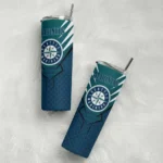customized seattle mariners chevron stripes navy blue skinny tumbler best selling.webp