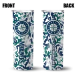 customized seattle mariners claw marks navy blue white skinny tumbler best selling.webp