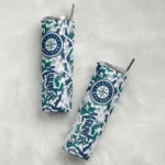customized seattle mariners claw marks navy blue white skinny tumbler best selling.webp
