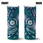 customized seattle mariners helmet clash navy blue skinny tumbler best selling.webp