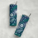 customized seattle mariners helmet clash navy blue skinny tumbler best selling.webp