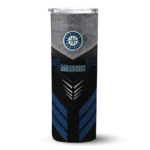 customized seattle mariners hexagon honeycomb navy blue black skinny tumbler best selling.webp