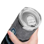 customized seattle mariners hexagon honeycomb navy blue black skinny tumbler best selling.webp