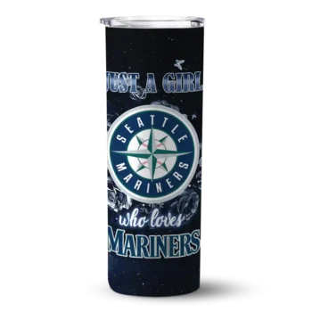 customized seattle mariners rose romance navy blue black skinny tumbler best selling.webp