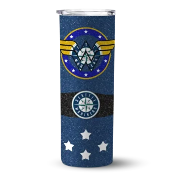 customized seattle mariners star cluster navy blue skinny tumbler best selling.webp