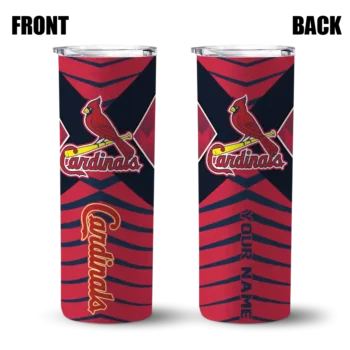 customized st louis cardinals camo texture red skinny tumbler fashion forward.webp