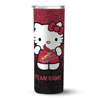 customized st louis cardinals hello kitty red black skinny tumbler best selling.webp