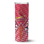 customized st louis cardinals monogram burst red white skinny tumbler best selling.webp