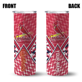 customized st louis cardinals monogram burst red white skinny tumbler fashion forward.webp