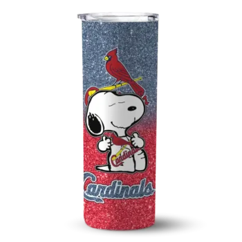 customized st louis cardinals snoopy attitude red skinny tumbler best selling.webp