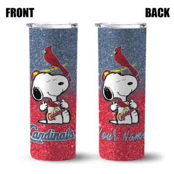 customized st louis cardinals snoopy attitude red skinny tumbler fashion forward.webp