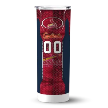 customized st louis cardinals stacked diamond red skinny tumbler best selling.webp