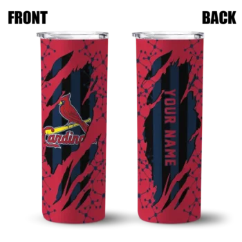 customized st louis cardinals star pop red black skinny tumbler fashion forward.webp