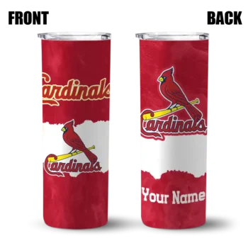 customized st louis cardinals torn band red white skinny tumbler fashion forward.webp