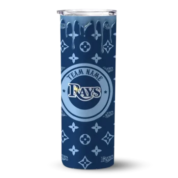 customized tampa bay rays camo streak navy skinny tumbler best selling.webp