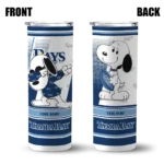 customized tampa bay rays snoopy dog navy white skinny tumbler best selling.webp