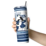 customized tampa bay rays snoopy dog navy white skinny tumbler best selling.webp