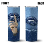 customized tampa bay rays sparkle lips navy skinny tumbler best selling.webp