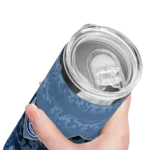 customized tampa bay rays spiral burst print navy skinny tumbler best selling.webp